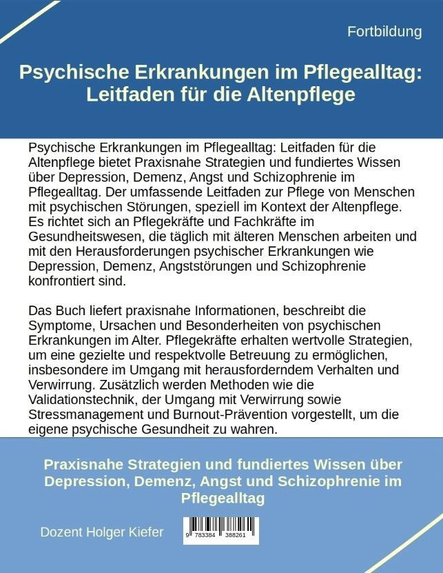 Rückseite: 9783384388261 | Psychische Erkrankungen im Pflegealltag: Leitfaden für die Altenpflege