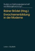 Cover: 9783810015457 | Erwachsenenbildung in der Moderne | Diagnosen, Ansätze, Konsequenzen