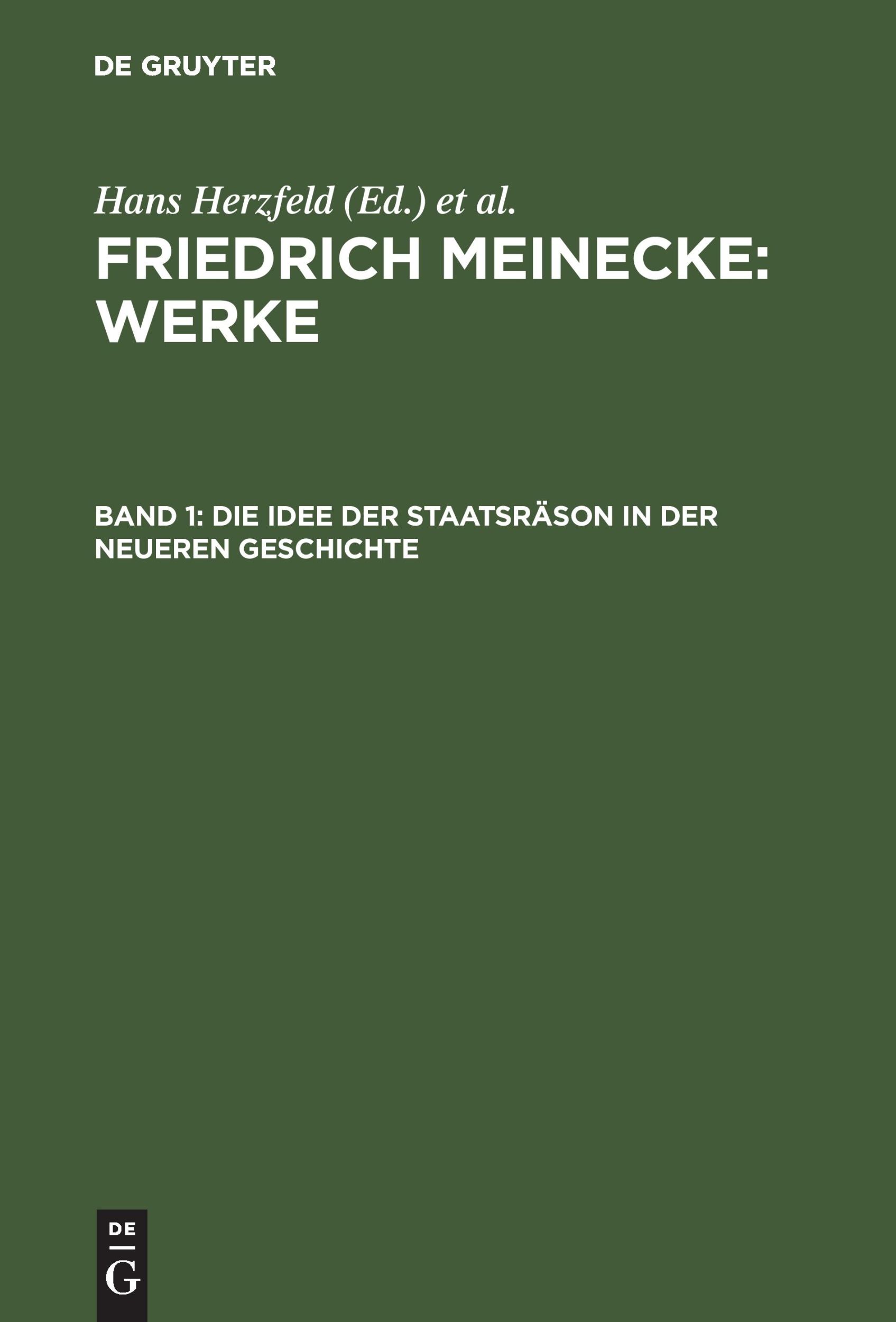 Cover: 9783486450941 | Die Idee der Staatsräson in der neueren Geschichte | Meinecke | Buch