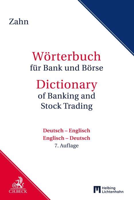 Cover: 9783406786884 | Wörterbuch für Bank und Börse | Hans E. Zahn | Buch | 1000 S. | 2024