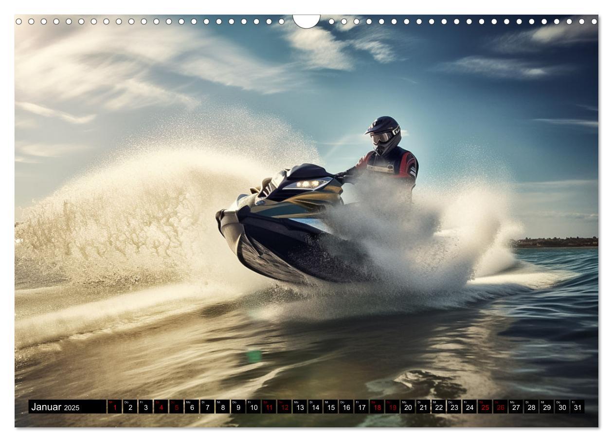 Bild: 9783383909238 | Jetski Power (Wandkalender 2025 DIN A3 quer), CALVENDO Monatskalender