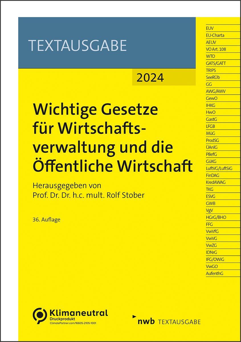 Cover: 9783482675867 | Wichtige Gesetze für Wirtschaftsverwaltung und die Öffentliche...