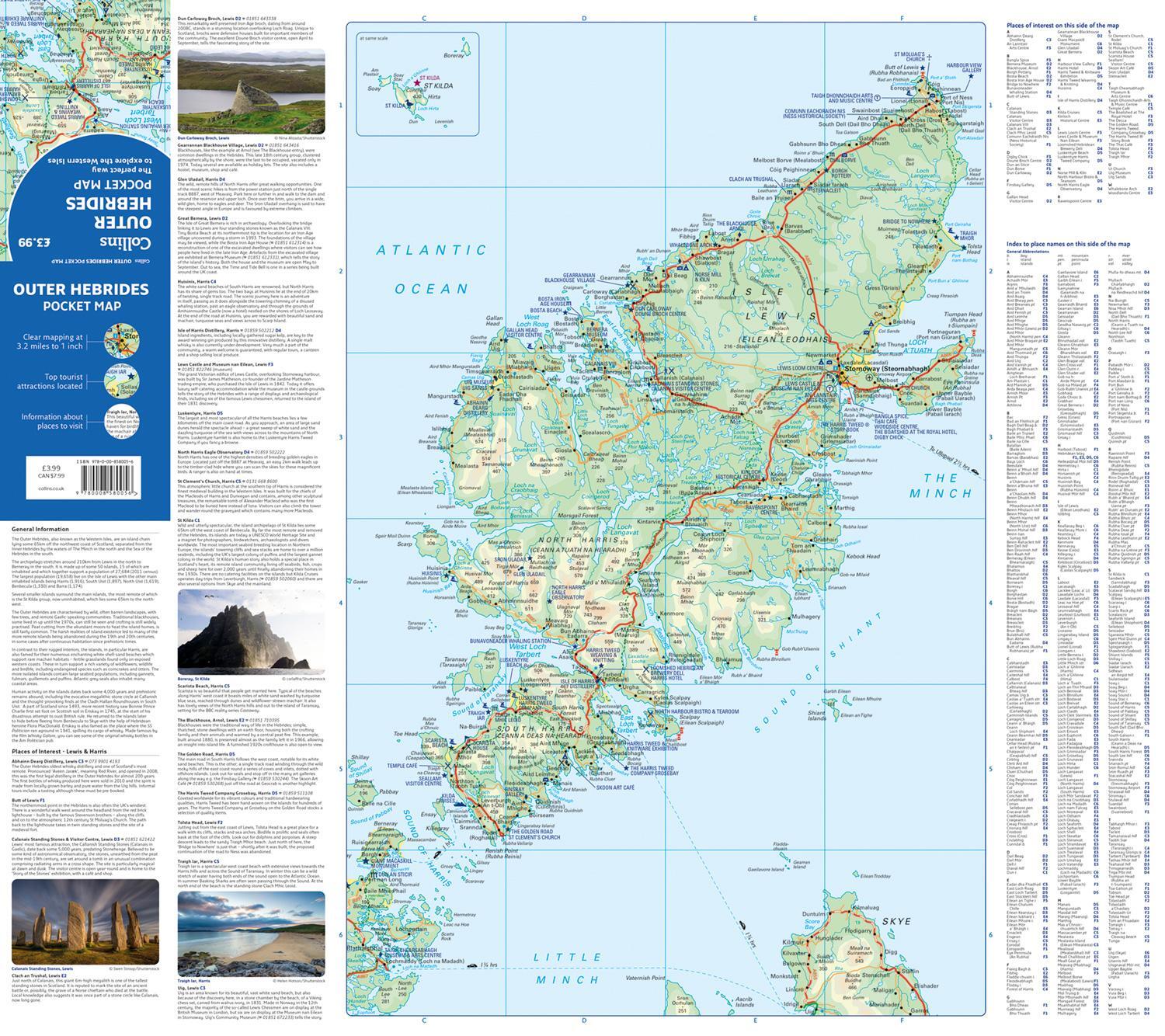 Bild: 9780008580056 | Outer Hebrides Pocket Map | Collins Maps | (Land-)Karte | Englisch