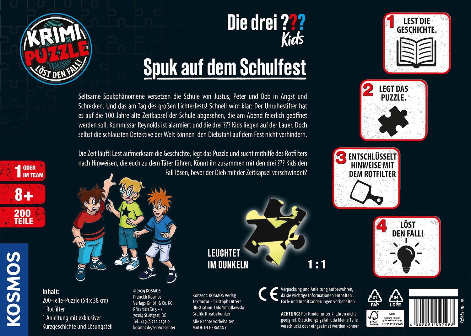 Bild: 4002051697983 | Krimipuzzle ??? Kids 200 Teile / Spuk auf dem Schulfest (drei...