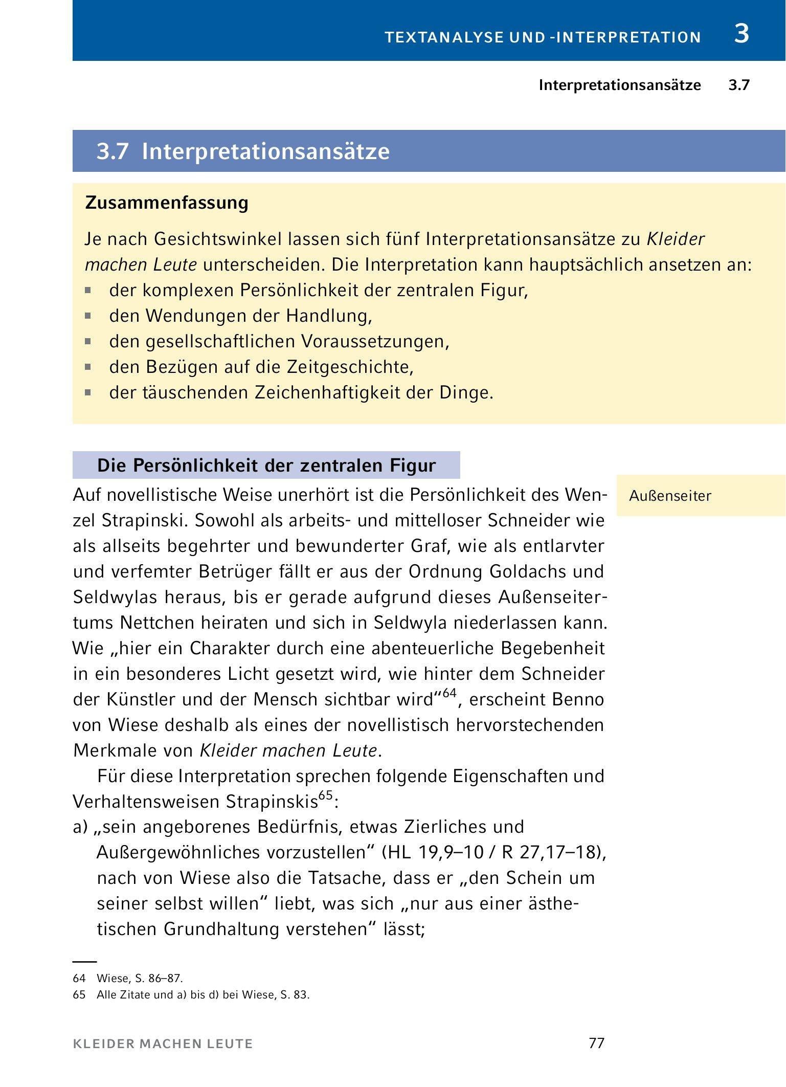 Bild: 9783804420892 | Kleider machen Leute von Gottfried Keller- Textanalyse und...