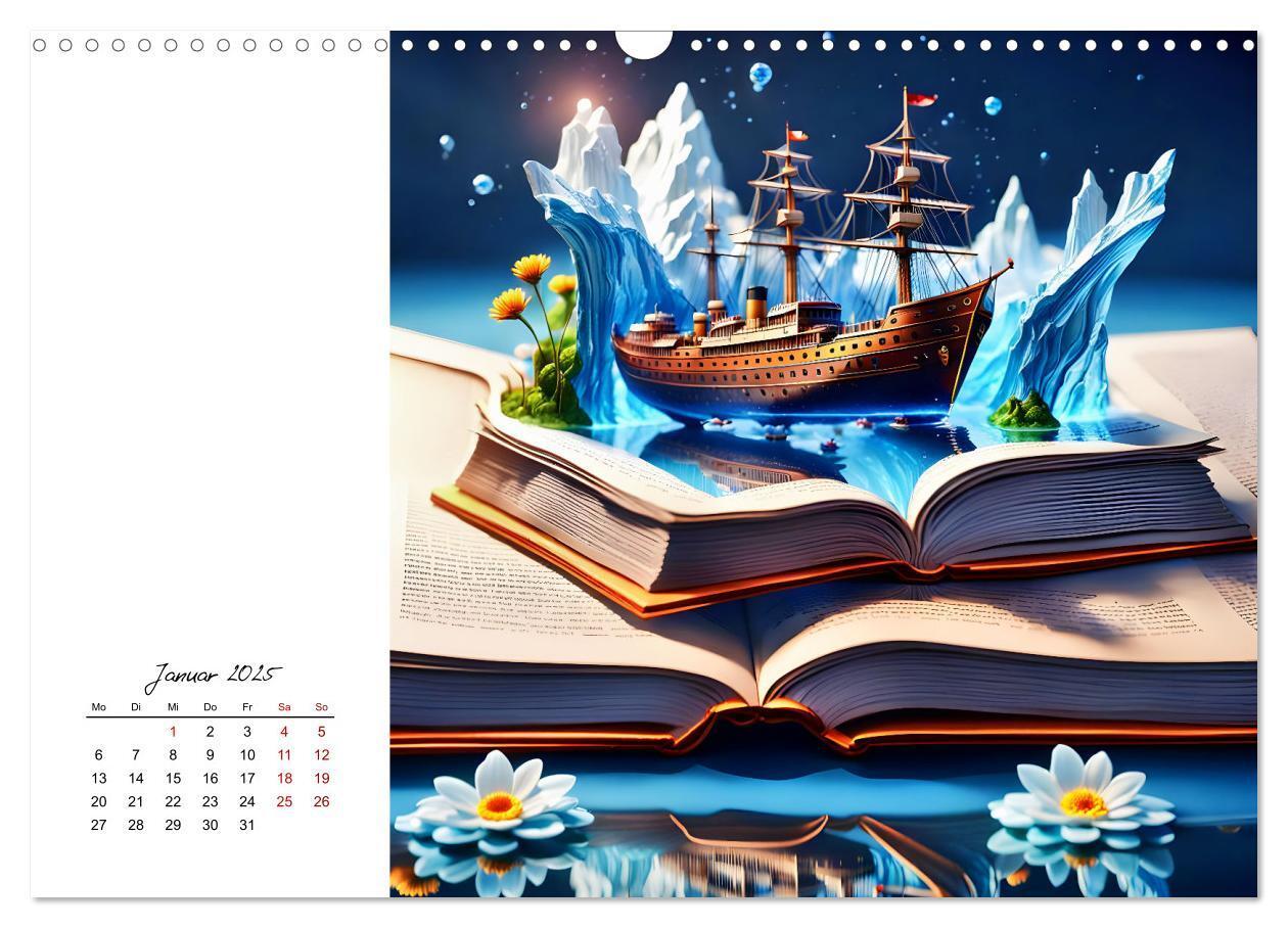 Bild: 9783457172643 | Fantastische surreale Bücherwelten (Wandkalender 2025 DIN A3 quer),...