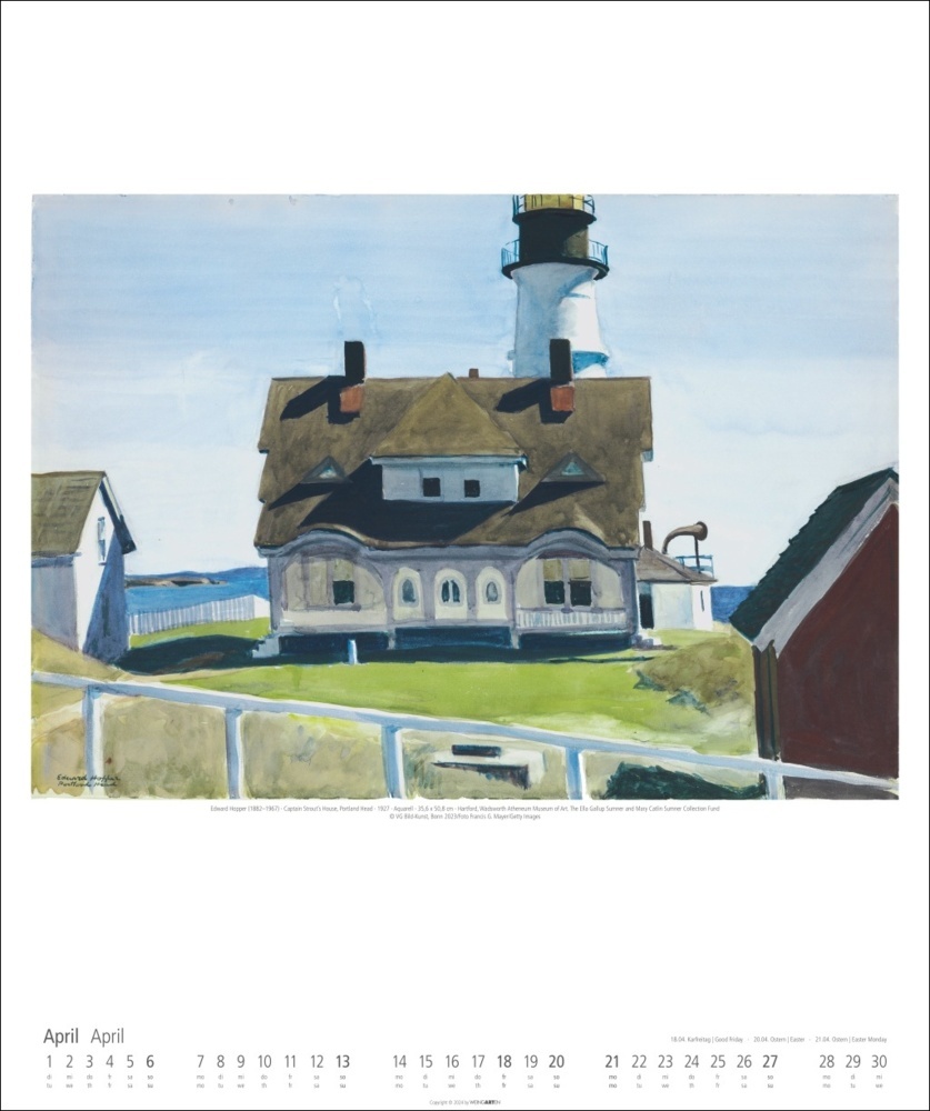 Bild: 9783839900154 | Edward Hopper Kalender 2025 | Edward Hopper | Kalender | Spiralbindung