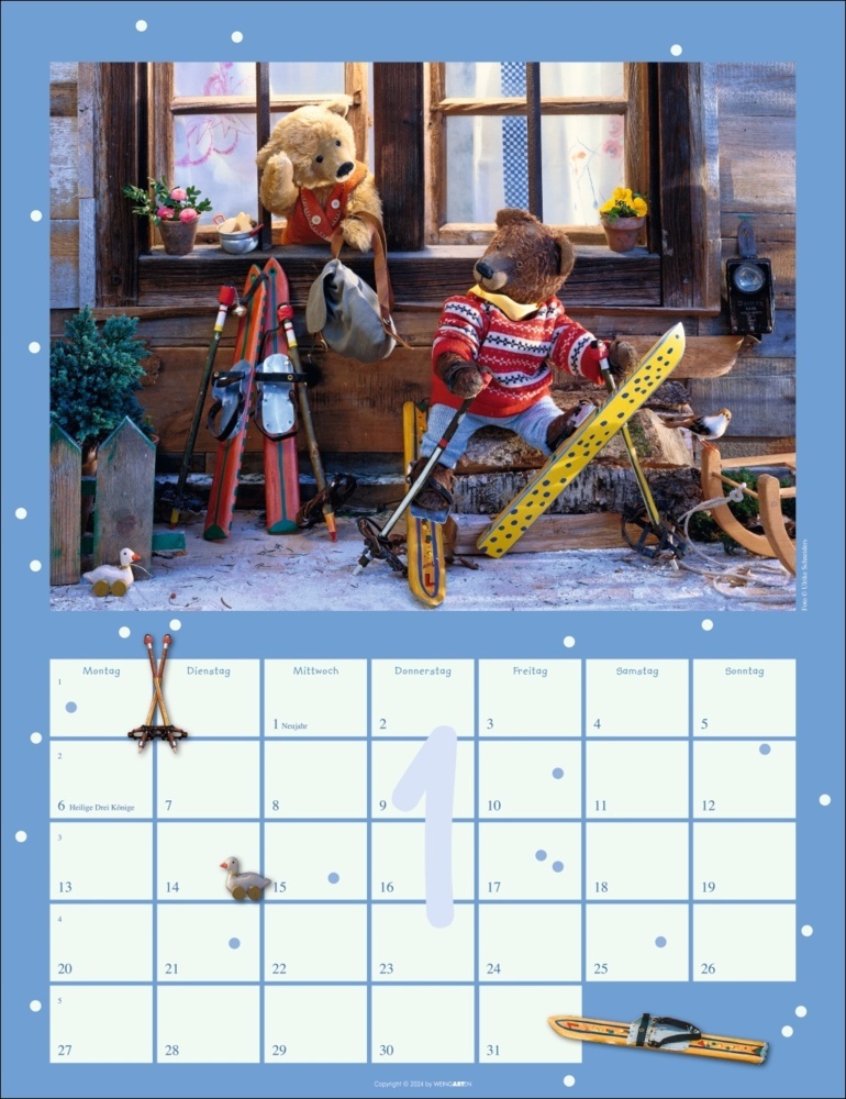 Bild: 9783839900512 | Teddybären Kalender 2025 | Gisela Hofmann (u. a.) | Kalender | 14 S.