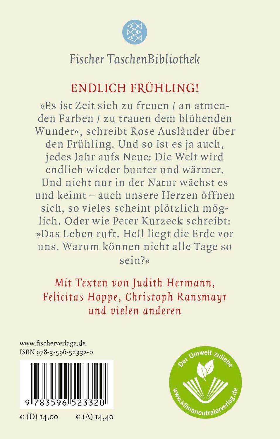 Rückseite: 9783596523320 | Frühlingsgeschichten für glückliche Stunden | Norma Schneider | Buch