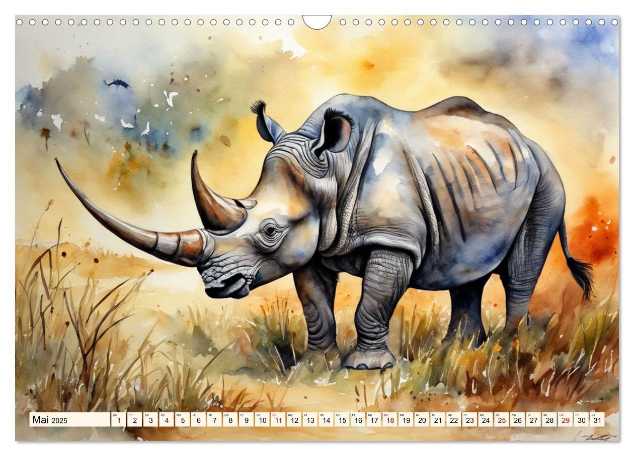 Bild: 9783383805820 | Zauberhafte Aquarelle von Afrikas Tierwelt (Wandkalender 2025 DIN...