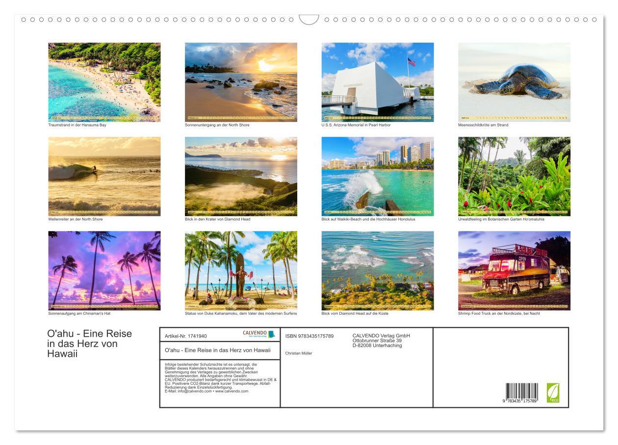 Bild: 9783435175789 | O'ahu - Eine Reise in das Herz von Hawaii (Wandkalender 2025 DIN A2...