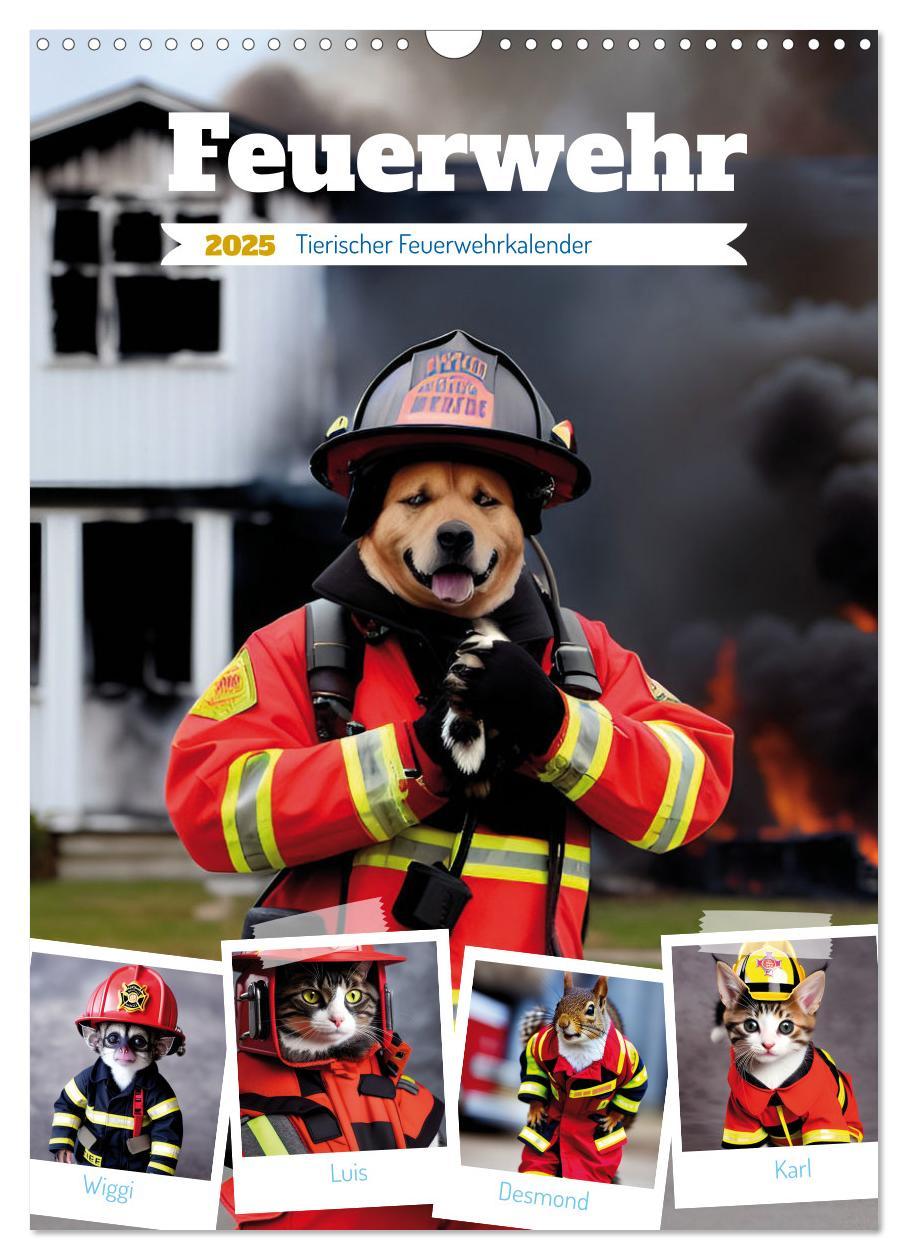 Cover: 9783435883622 | Feuerwehr - Tierischer Feuerwehrkalender (Wandkalender 2025 DIN A3...