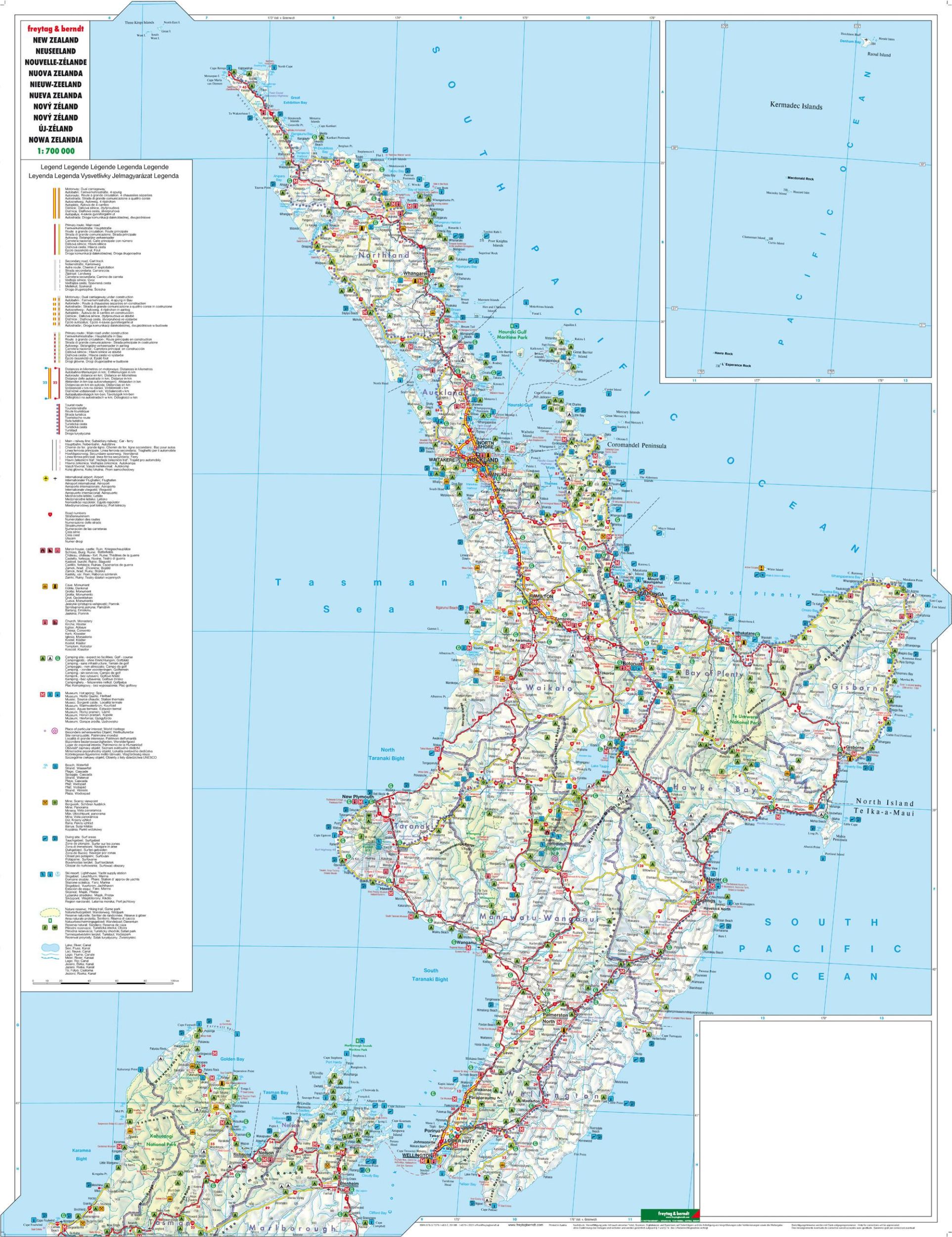 Bild: 9783707914832 | Neuseeland 1 : 700 000 mit Stadtplan Wellington | (Land-)Karte | 2013