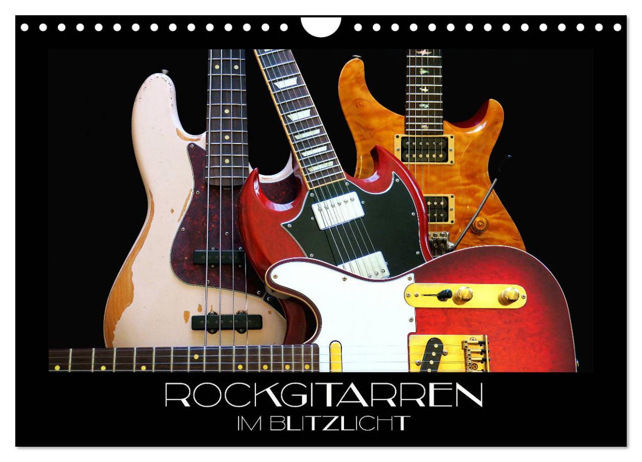 Cover: 9783435344635 | Rockgitarren im Blitzlicht (Wandkalender 2025 DIN A4 quer),...