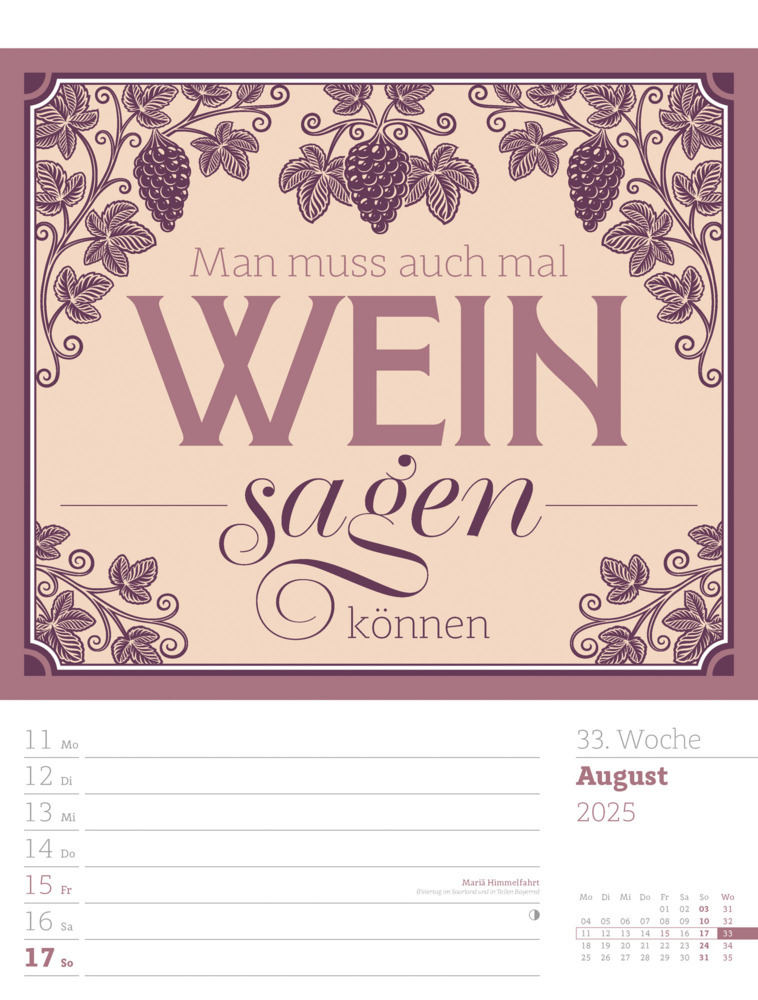 Bild: 9783838425955 | Klartext Sprüchekalender - Wochenplaner Kalender 2025 | Kunstverlag