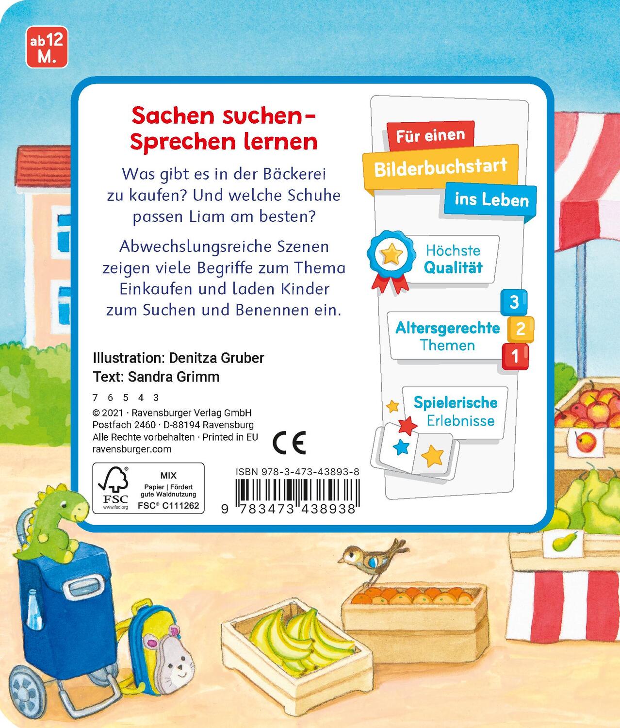 Rückseite: 9783473438938 | Mein erstes Sachen suchen: Beim Einkaufen | Sandra Grimm | Buch | 2021