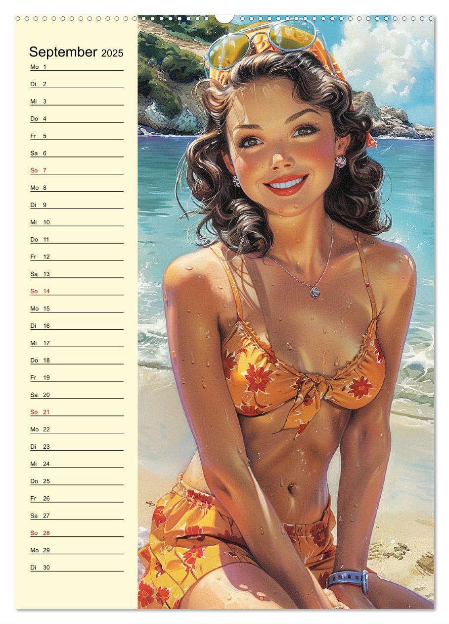 Bild: 9783457126813 | Pin-up-Girls. Sexappeal am Strand (Wandkalender 2025 DIN A2 hoch),...