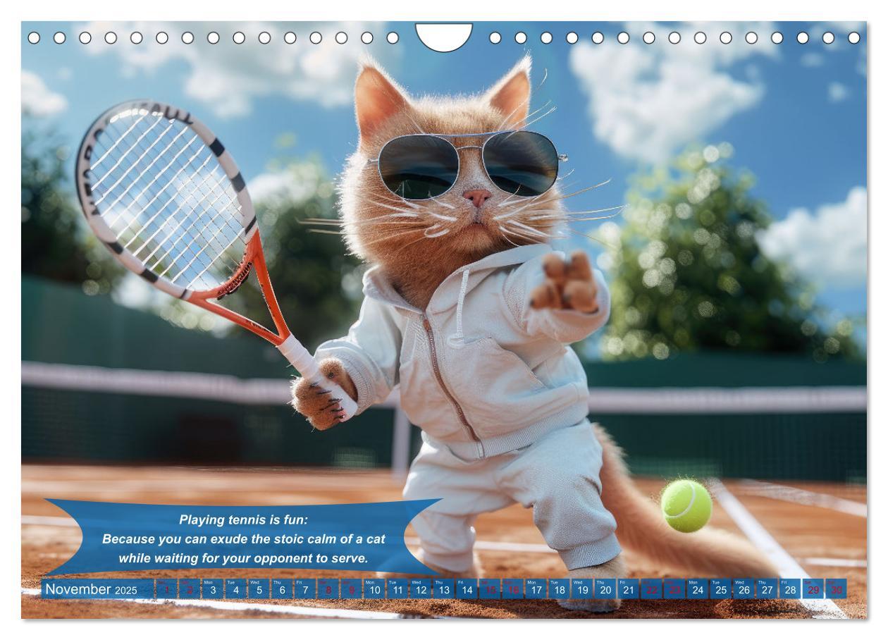 Bild: 9781325989416 | Funny animals as tennis players (Wall Calendar 2025 DIN A4...