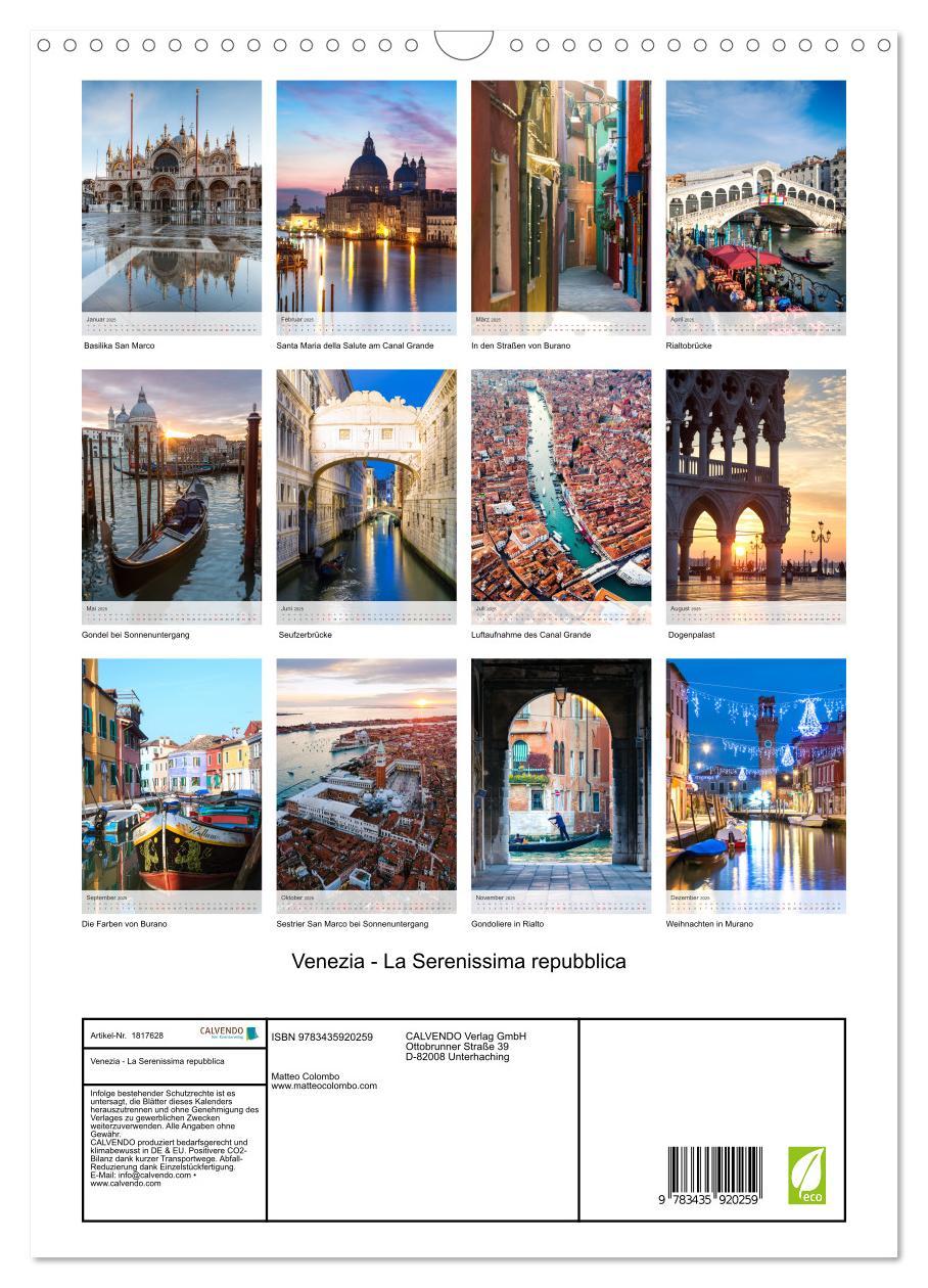 Bild: 9783435920259 | Venezia - La Serenissima repubblica (Wandkalender 2025 DIN A3...