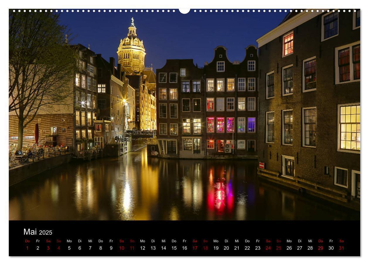 Bild: 9783435446117 | Nacht über Amsterdam (hochwertiger Premium Wandkalender 2025 DIN A2...