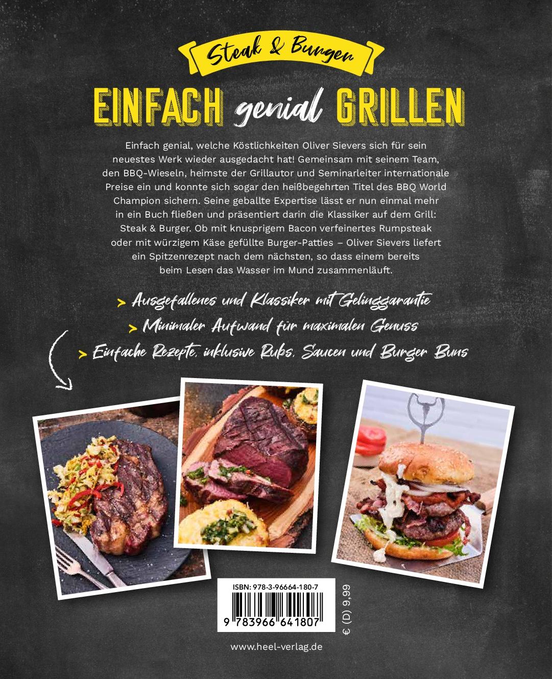 Rückseite: 9783966641807 | Einfach genial Grillen | Steak &amp; Burger | Oliver Sievers | Taschenbuch