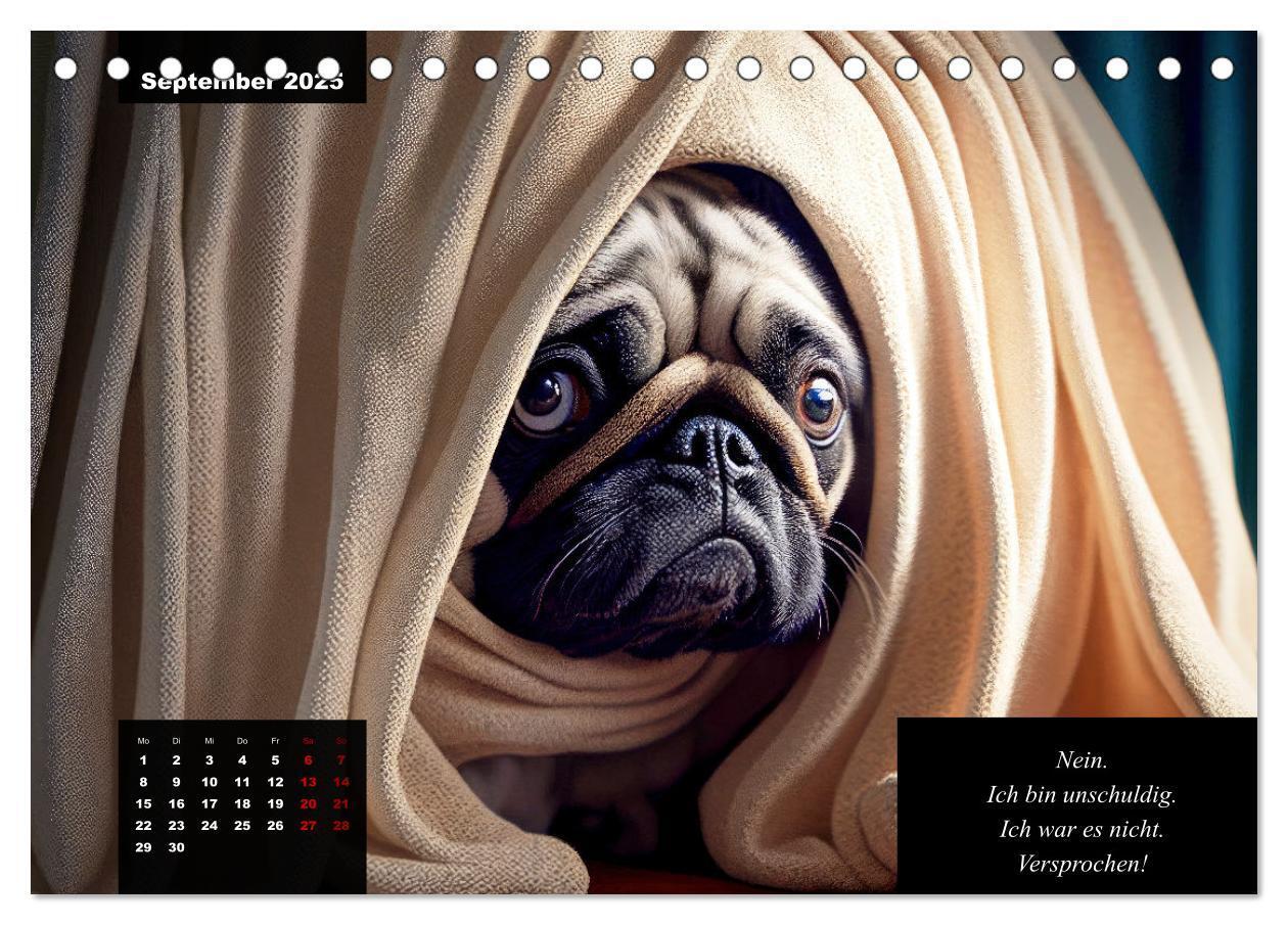 Bild: 9783383918056 | Der humoristische Mops-Kalender (Tischkalender 2025 DIN A5 quer),...