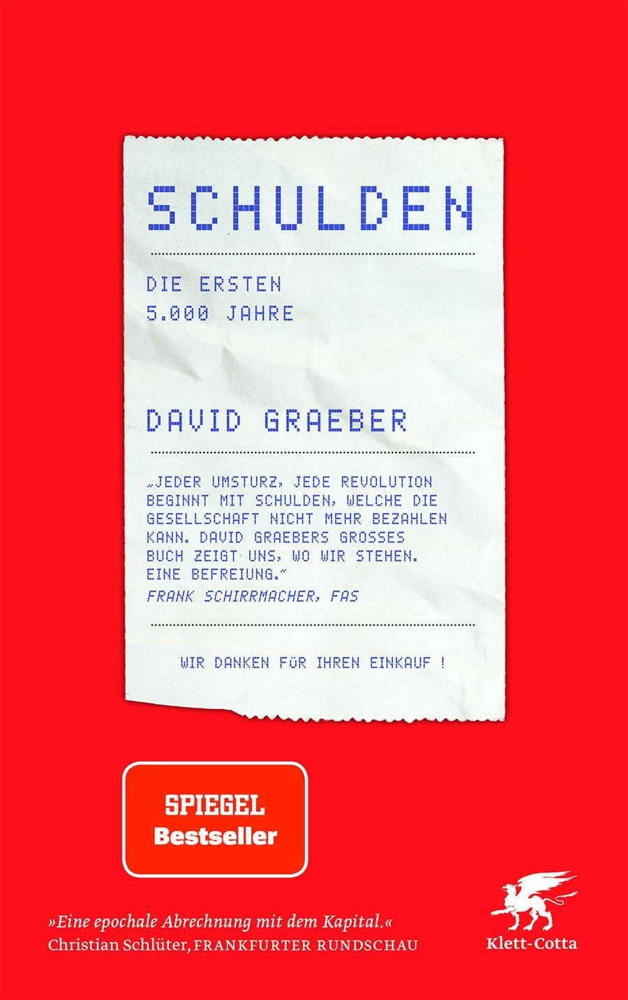 Cover: 9783608985108 | Schulden | Die ersten 5000 Jahre | David Graeber | Taschenbuch | 2022