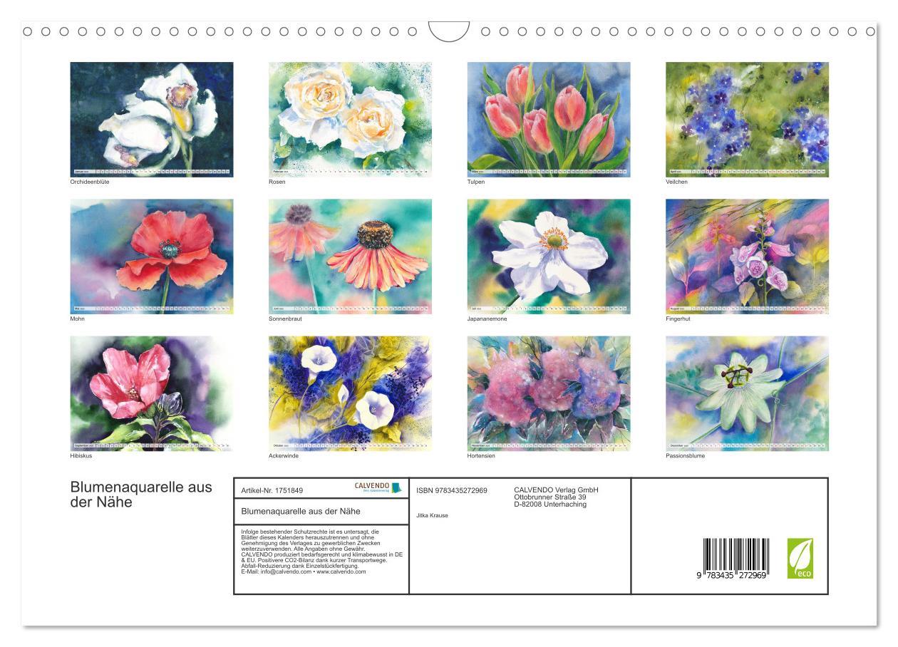 Bild: 9783435272969 | Blumenaquarelle aus der Nähe (Wandkalender 2025 DIN A3 quer),...