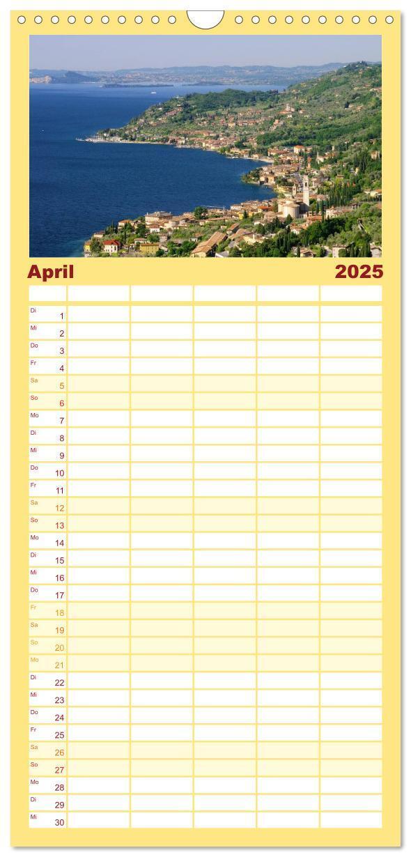 Bild: 9783457119105 | Familienplaner 2025 - Gardasee mit 5 Spalten (Wandkalender, 21 x 45...