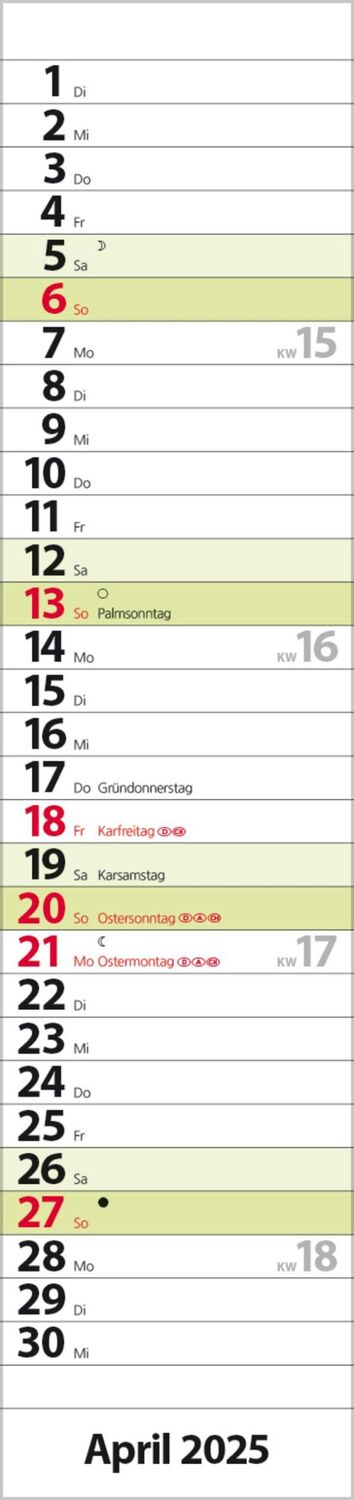 Bild: 9783731879626 | Streifenplaner Compact Grün 2025 | Verlag Korsch | Kalender | 13 S.