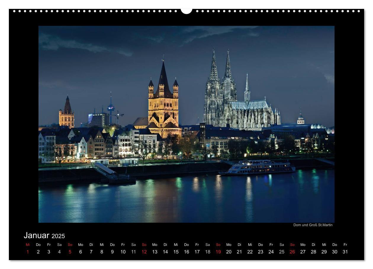 Bild: 9783435781706 | Köln ¿ Nachts 2025 (Wandkalender 2025 DIN A2 quer), CALVENDO...