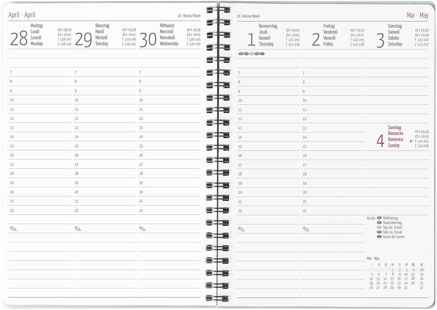 Bild: 4006928026692 | Wochenplaner PP-Einband rot 2025 - Büro-Kalender A5 - Cheftimer -...