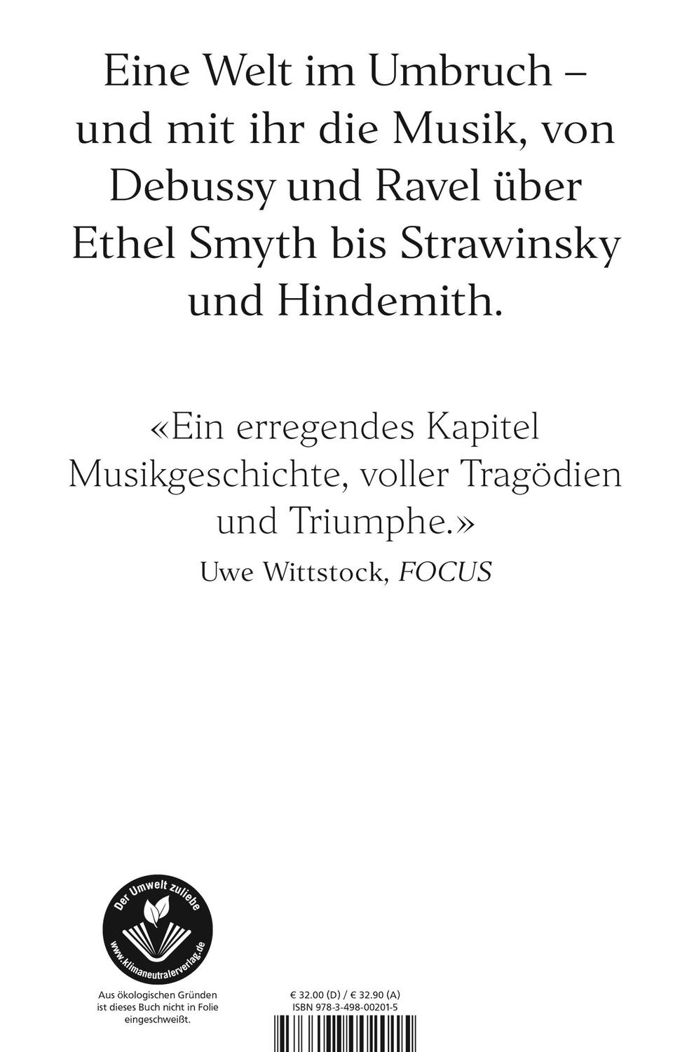 Rückseite: 9783498002015 | Flammen | Eine europäische Musikerzählung 1900 - 1918 | Hagedorn