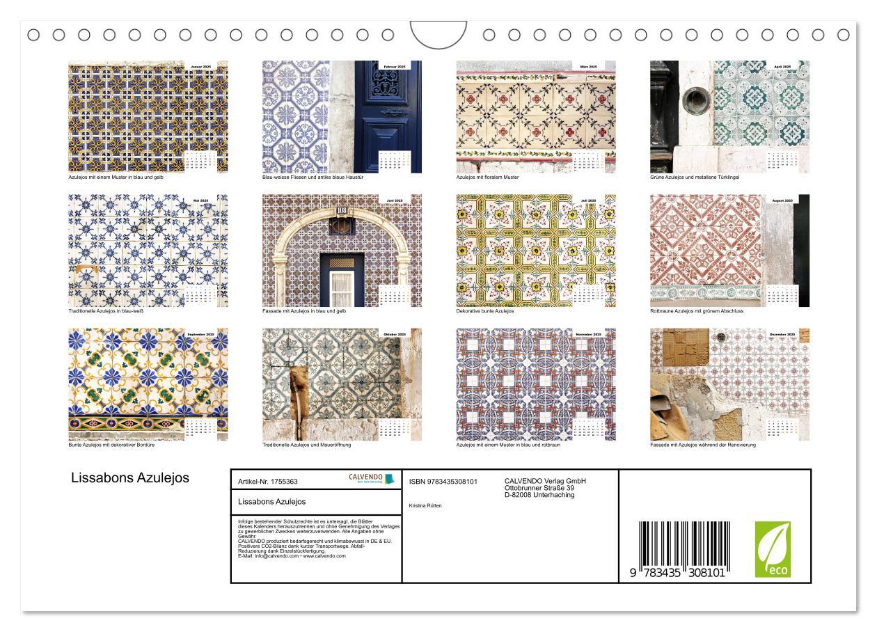 Bild: 9783435308101 | Lissabons Azulejos (Wandkalender 2025 DIN A4 quer), CALVENDO...