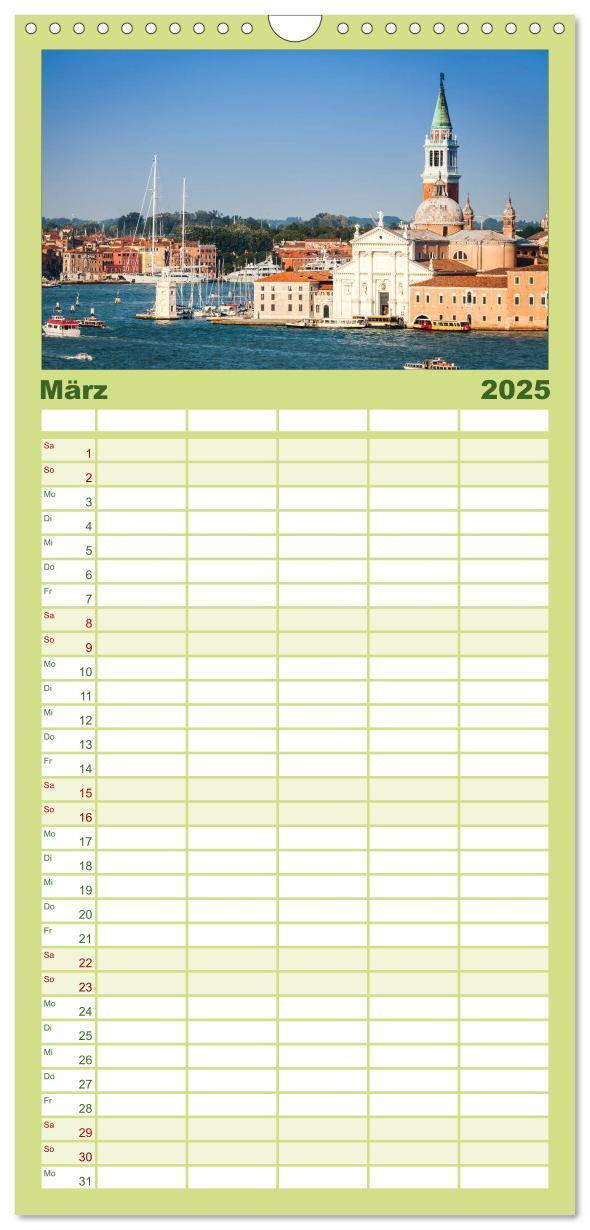 Bild: 9783457120248 | Familienplaner 2025 - Venedig mit 5 Spalten (Wandkalender, 21 x 45...