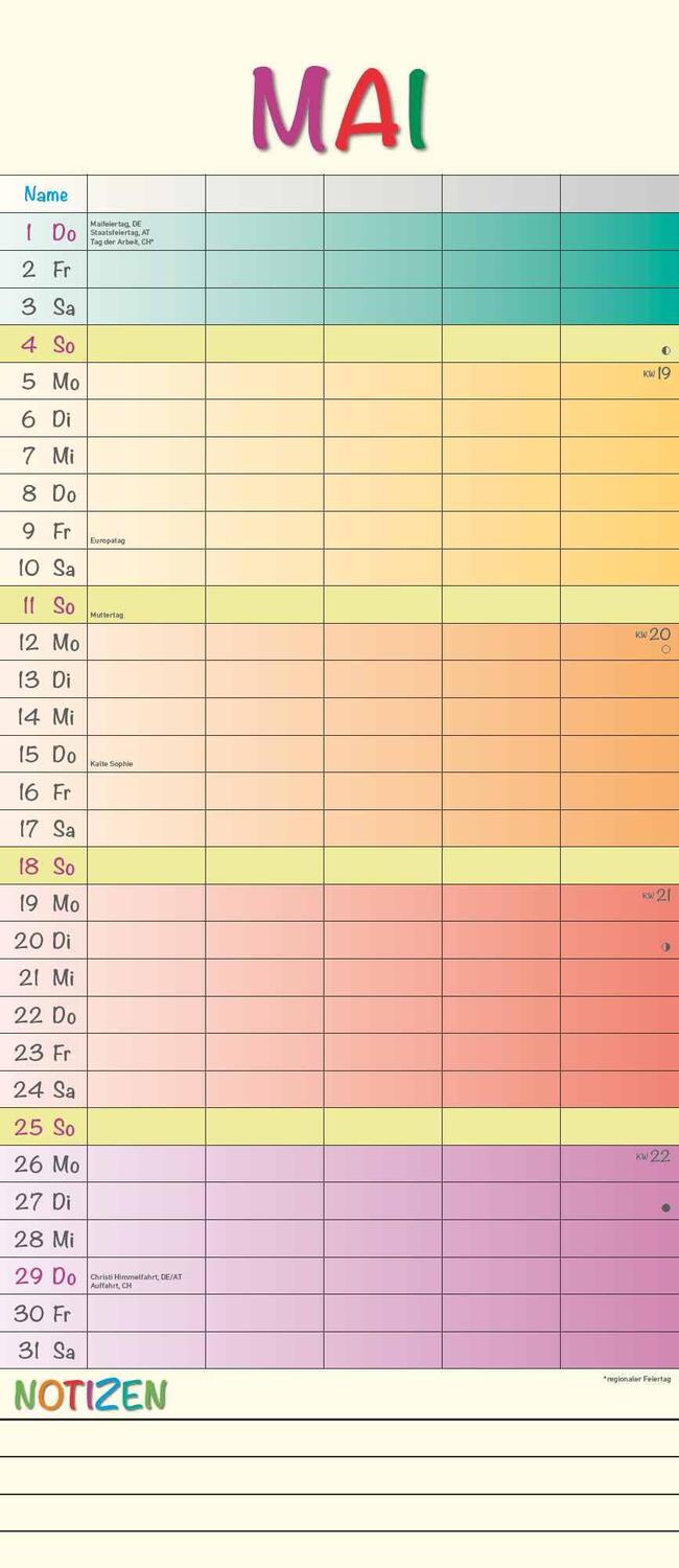 Bild: 4251732341367 | Regenbogen 2025 Familienplaner - Terminkalender - Familienkalender...