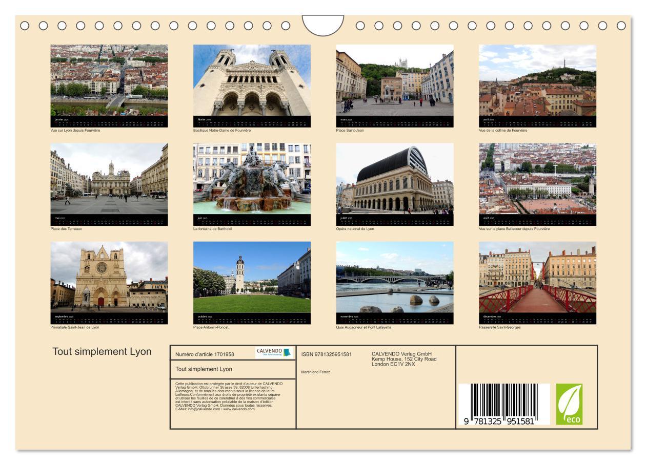 Bild: 9781325951581 | Tout simplement Lyon (Calendrier mural 2025 DIN A4 vertical),...