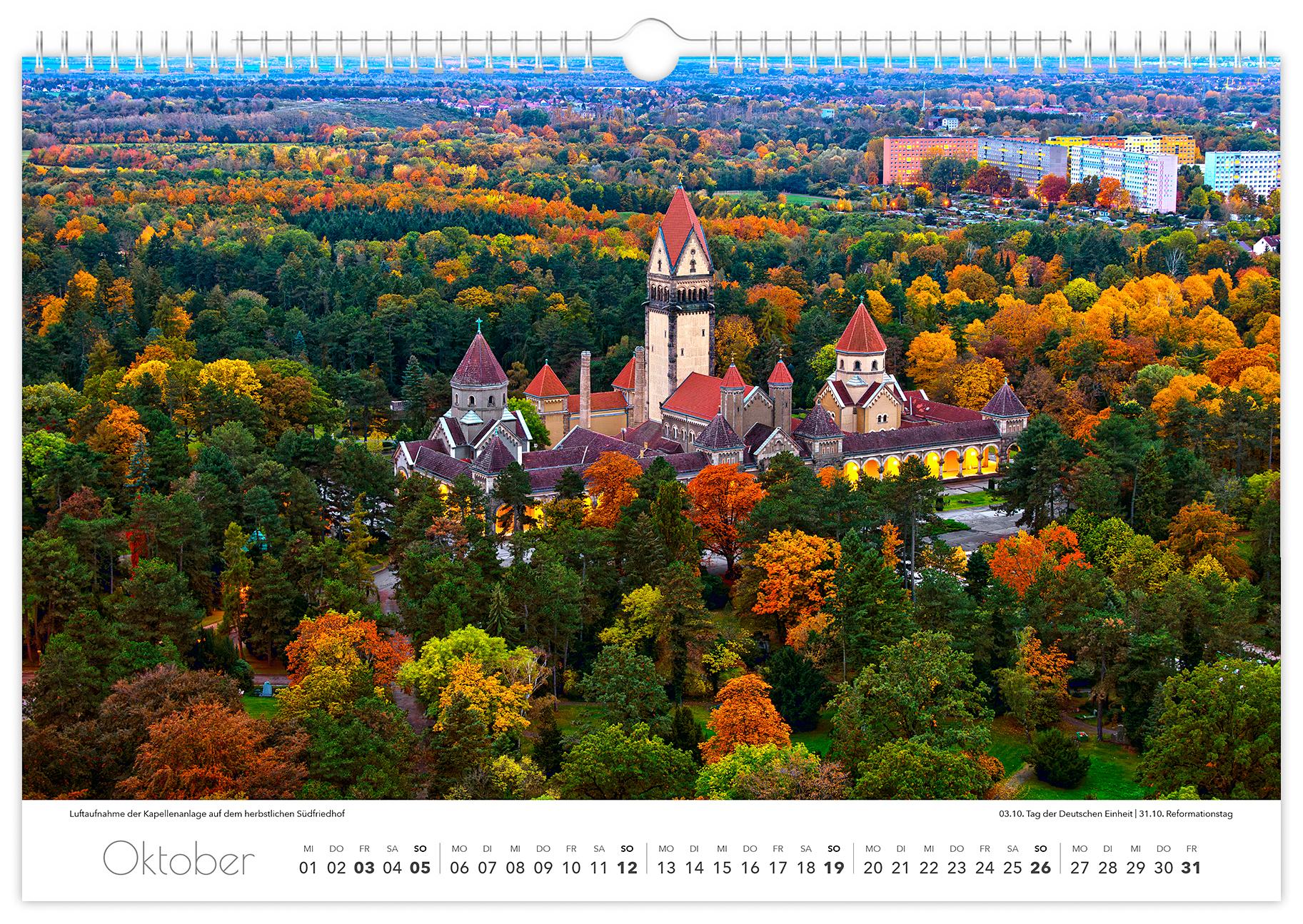 Bild: 9783910680548 | Kalender Leipzig 2025 | 45 x 30 cm weißes Kalendarium | Peter Schubert