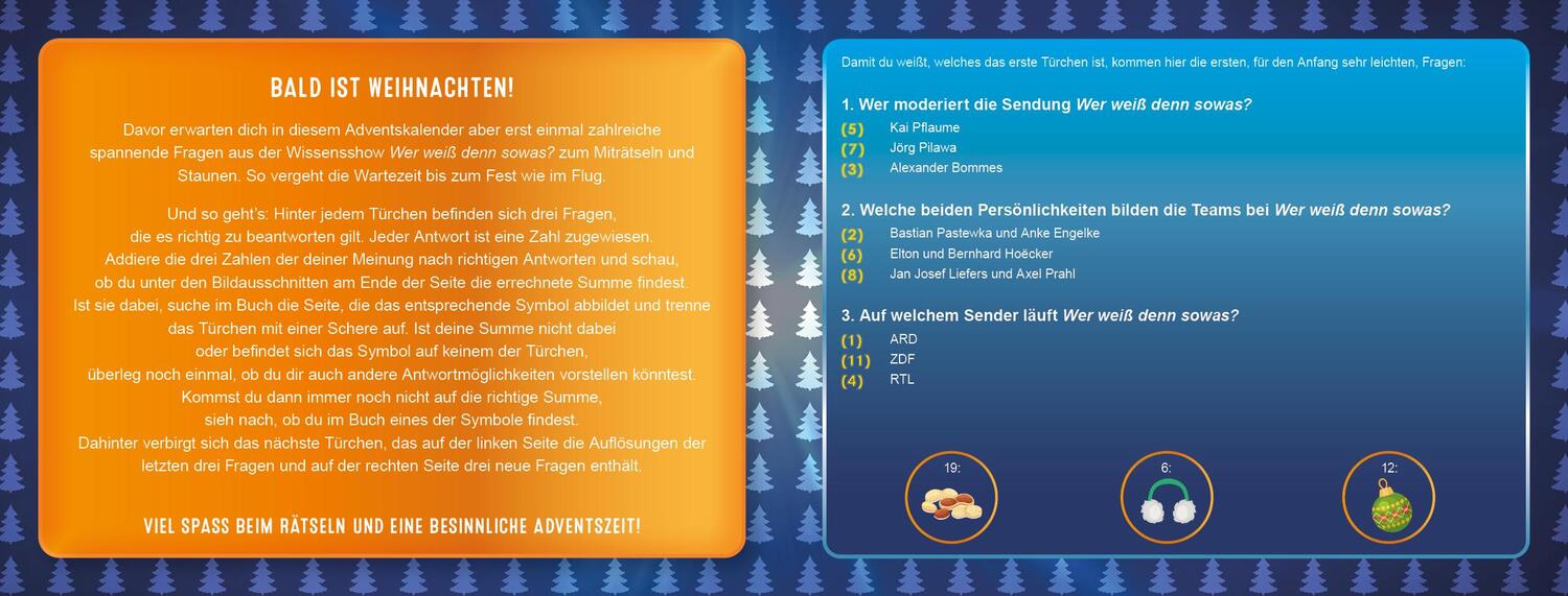 Bild: 9783742315328 | Wer weiß denn sowas? - Der Adventskalender zur beliebten...