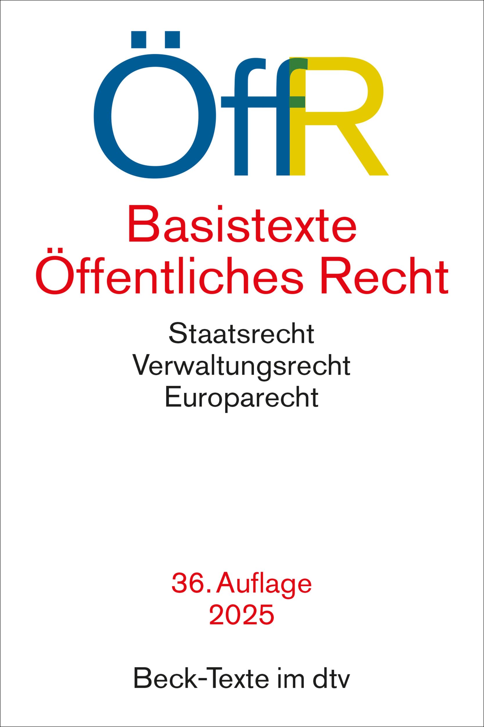 Cover: 9783423532860 | Basistexte Öffentliches Recht | Taschenbuch | 903 S. | Deutsch | 2024