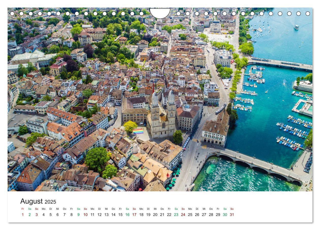 Bild: 9783435120772 | Luftbildkalender Zürich (Wandkalender 2025 DIN A4 quer), CALVENDO...