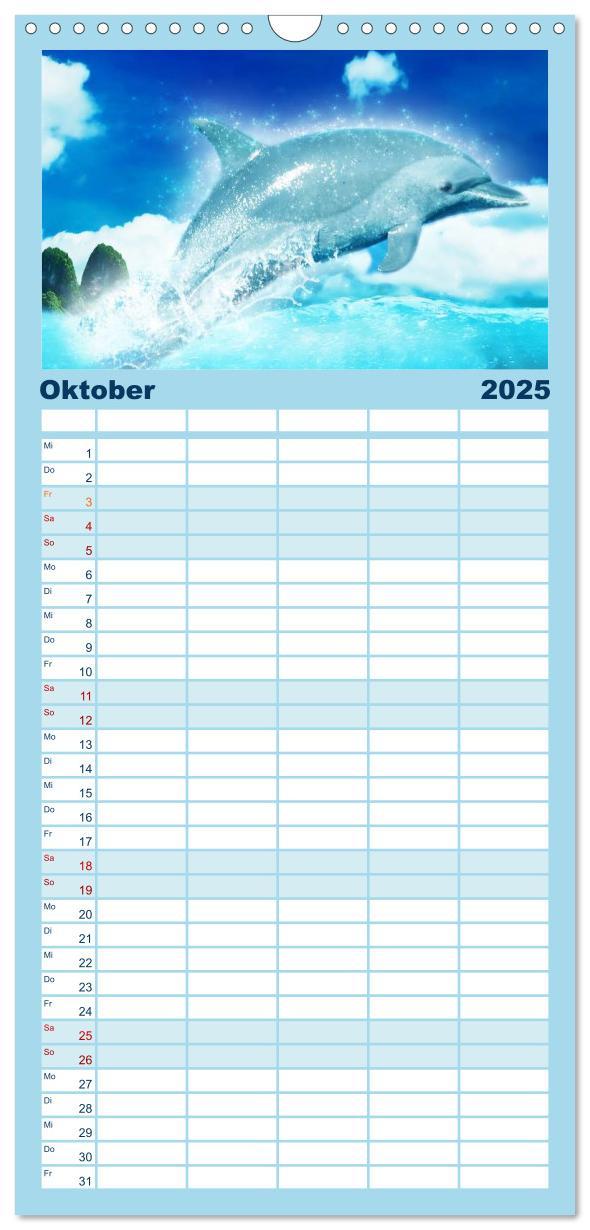 Bild: 9783457124574 | Familienplaner 2025 - Delfine - Kalender mit 5 Spalten...