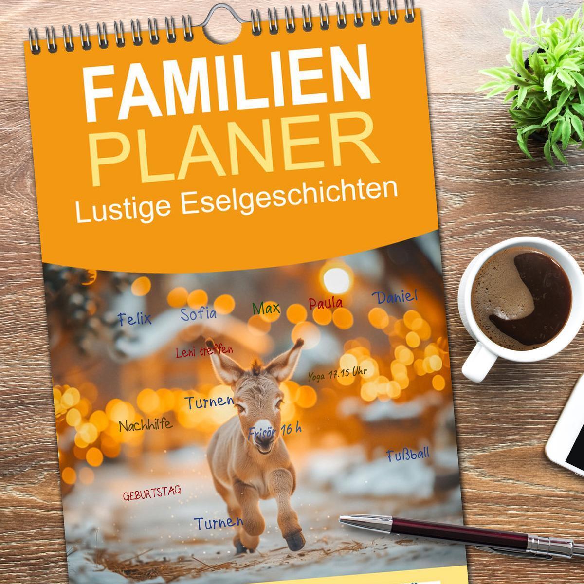 Bild: 9783457192849 | Familienplaner 2025 - Lustige Eselgeschichten mit 5 Spalten...