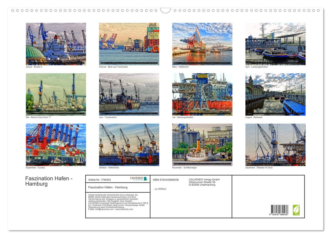 Bild: 9783435689538 | Faszination Hafen - Hamburg (Wandkalender 2025 DIN A2 quer),...