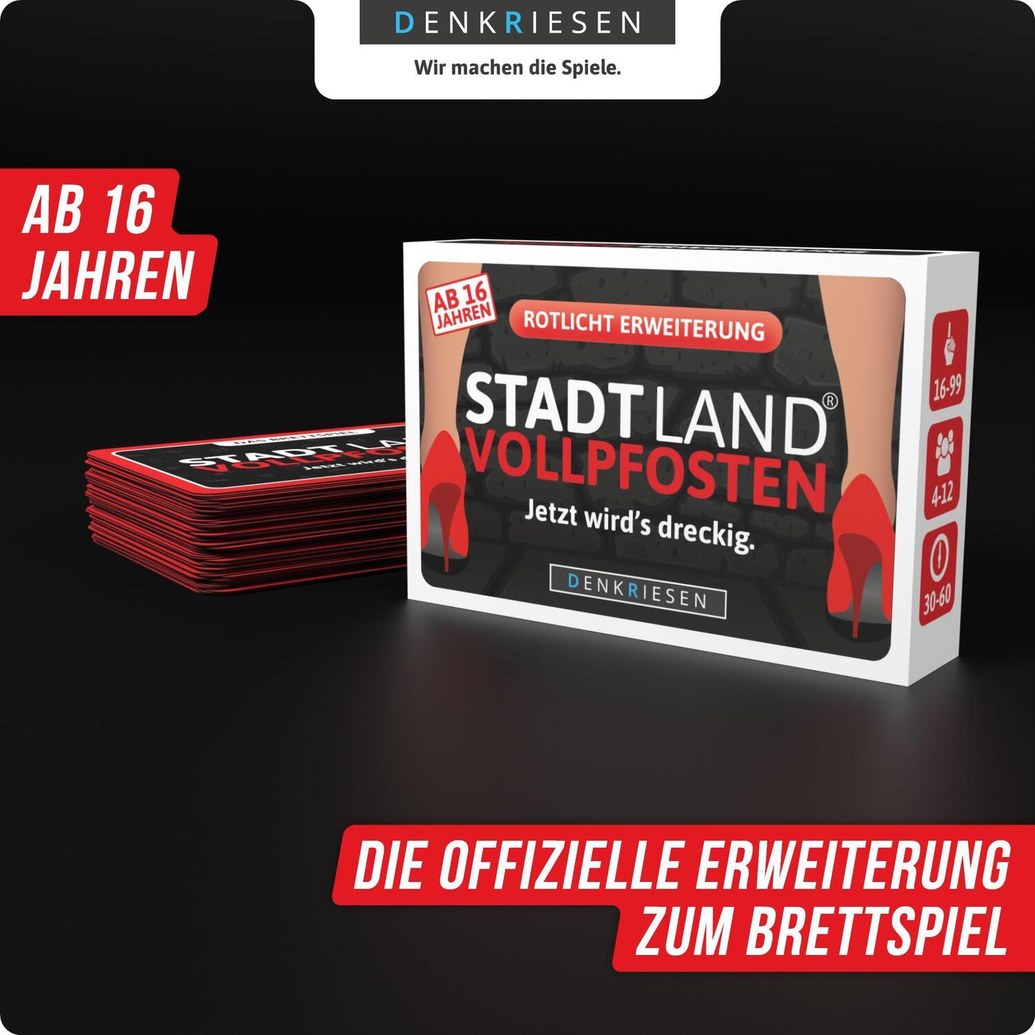 Bild: 4260528093892 | STADT LAND VOLLPFOSTEN® - Das Brettspiel - ERWEITERUNG - ROTLICHT...