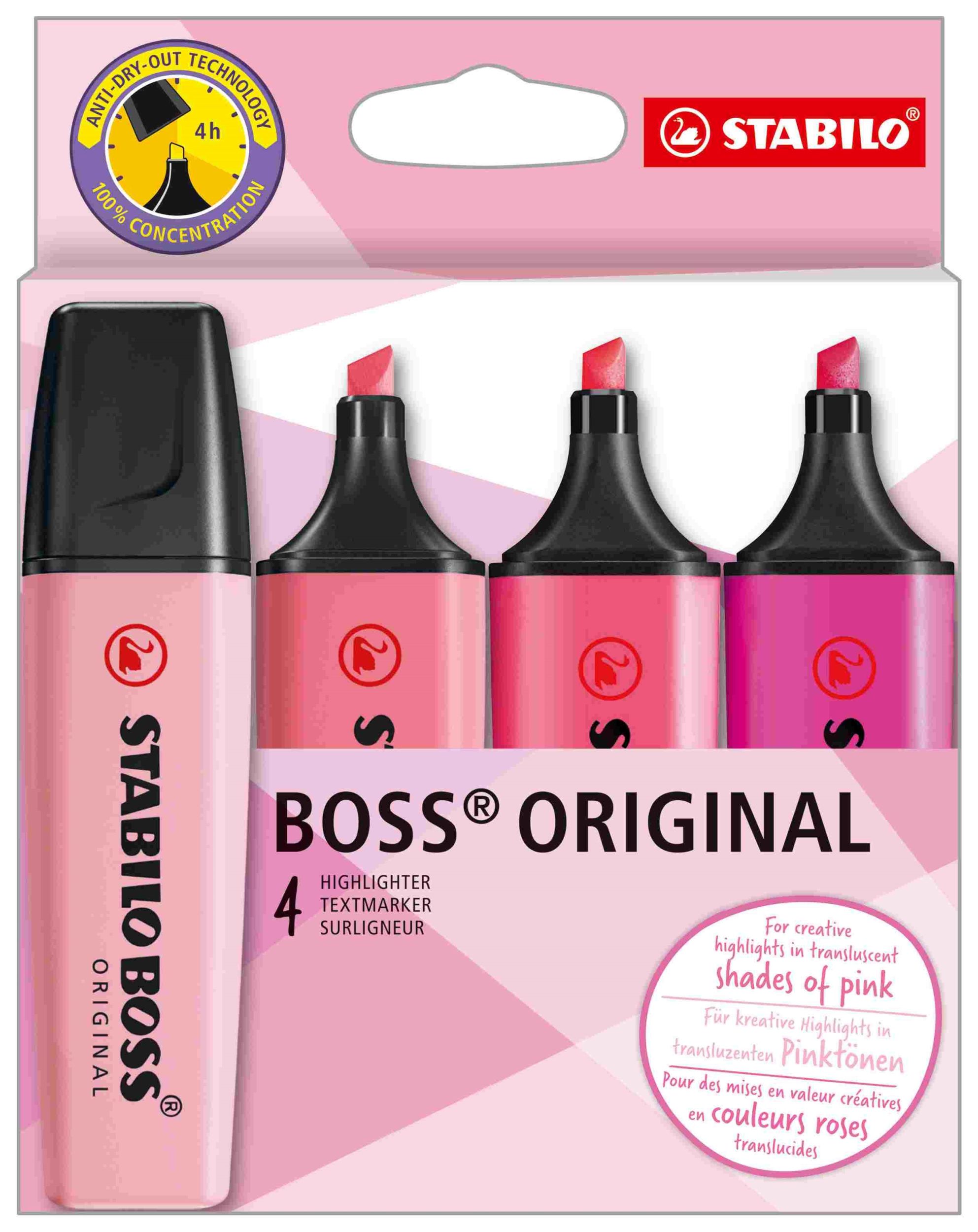 Cover: 4006381616225 | STABILO Marker BOSS ORIGINAL - Shades of Pink, 4er Set | D70/4-6-1