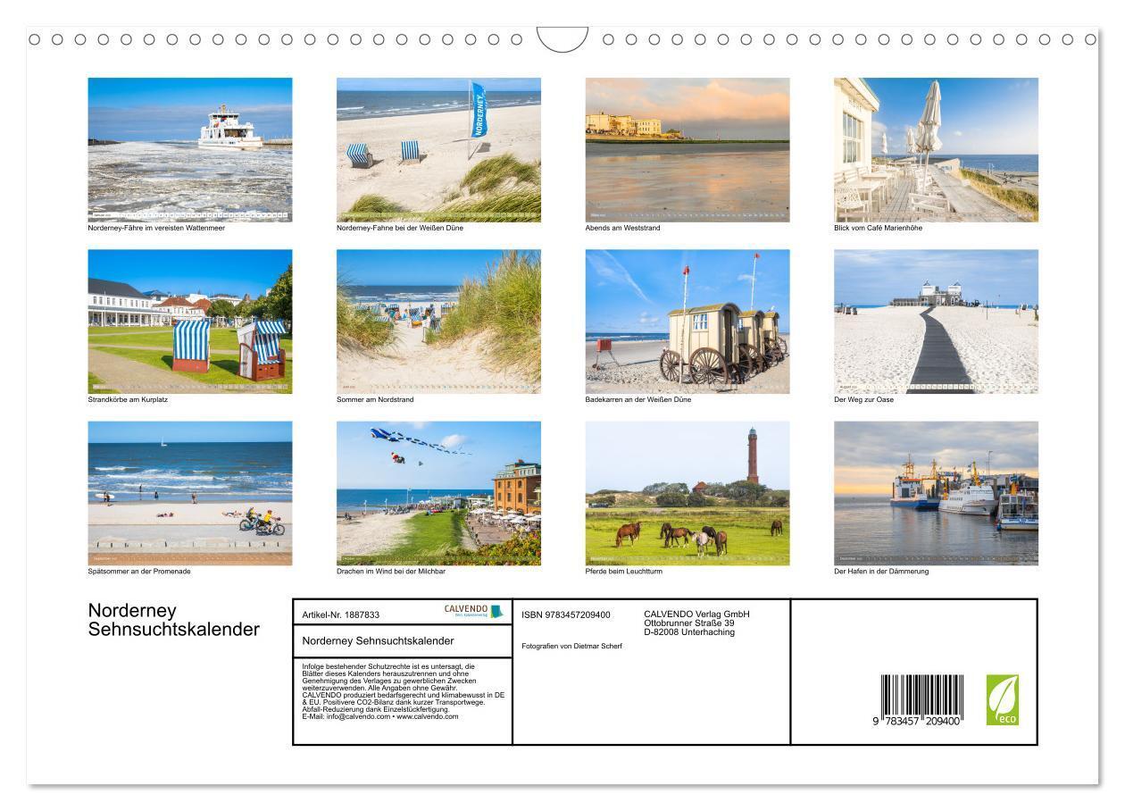 Bild: 9783457209400 | Norderney Sehnsuchtskalender (Wandkalender 2025 DIN A3 quer),...