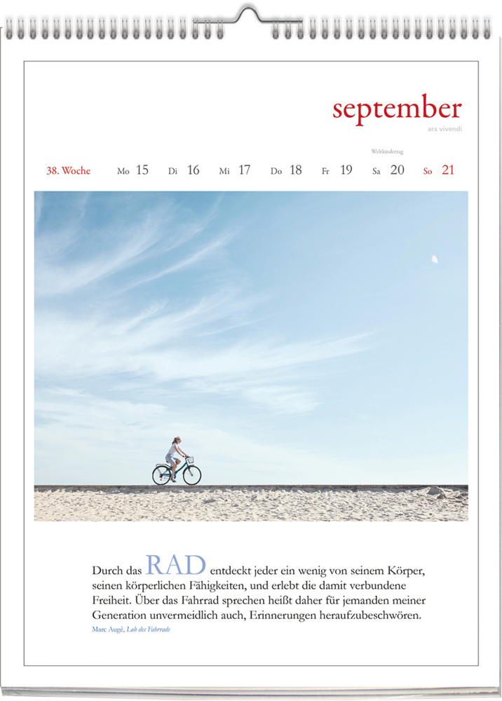 Bild: 9783747205693 | Literarischer Fahrrad - Kalender 2025 | Wochenkalender | Kalender