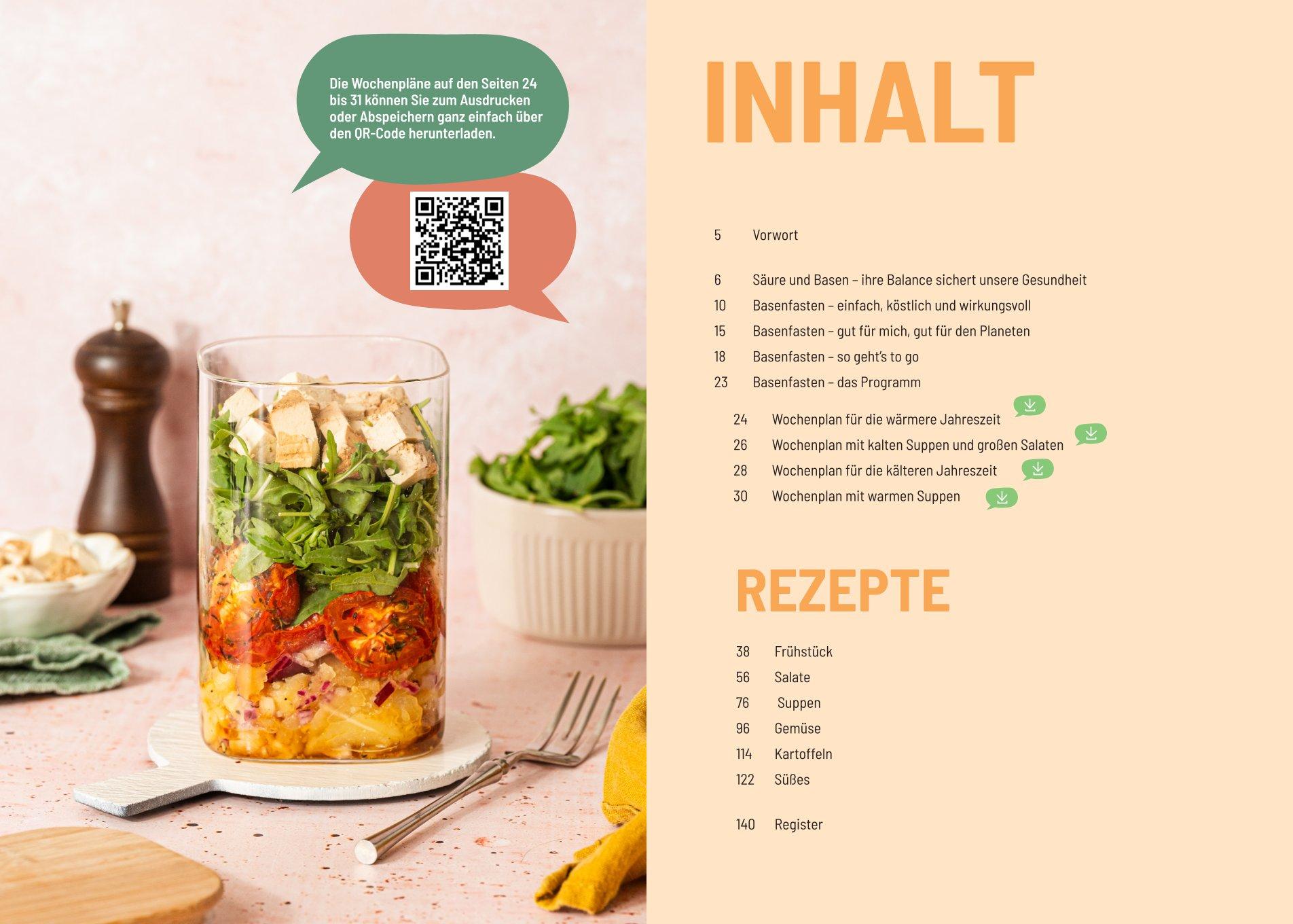 Bild: 9783708808598 | Basenfasten to go | Wochenpläne &amp; Meal Prep mit 95 Rezepten | Fischer