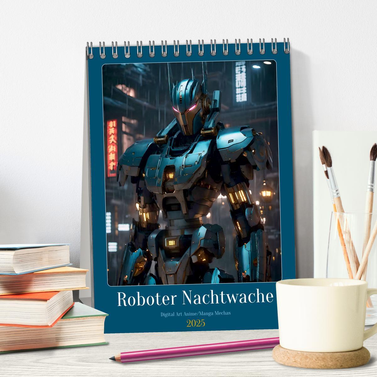 Bild: 9783435979806 | Roboter Nachtwache (Tischkalender 2025 DIN A5 hoch), CALVENDO...